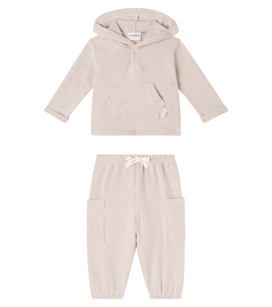 Baby cotton-blend hoodie and sweatpants set