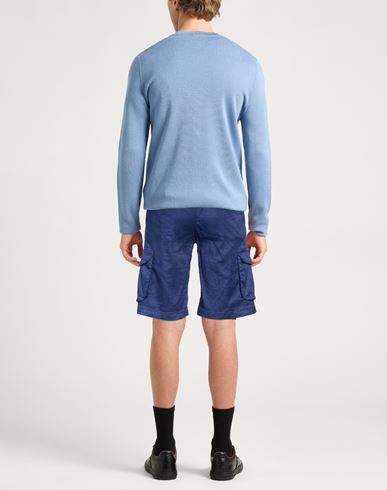 Man Shorts & Bermuda Shorts Blue Size 40 Linen, Cotton, Elastane