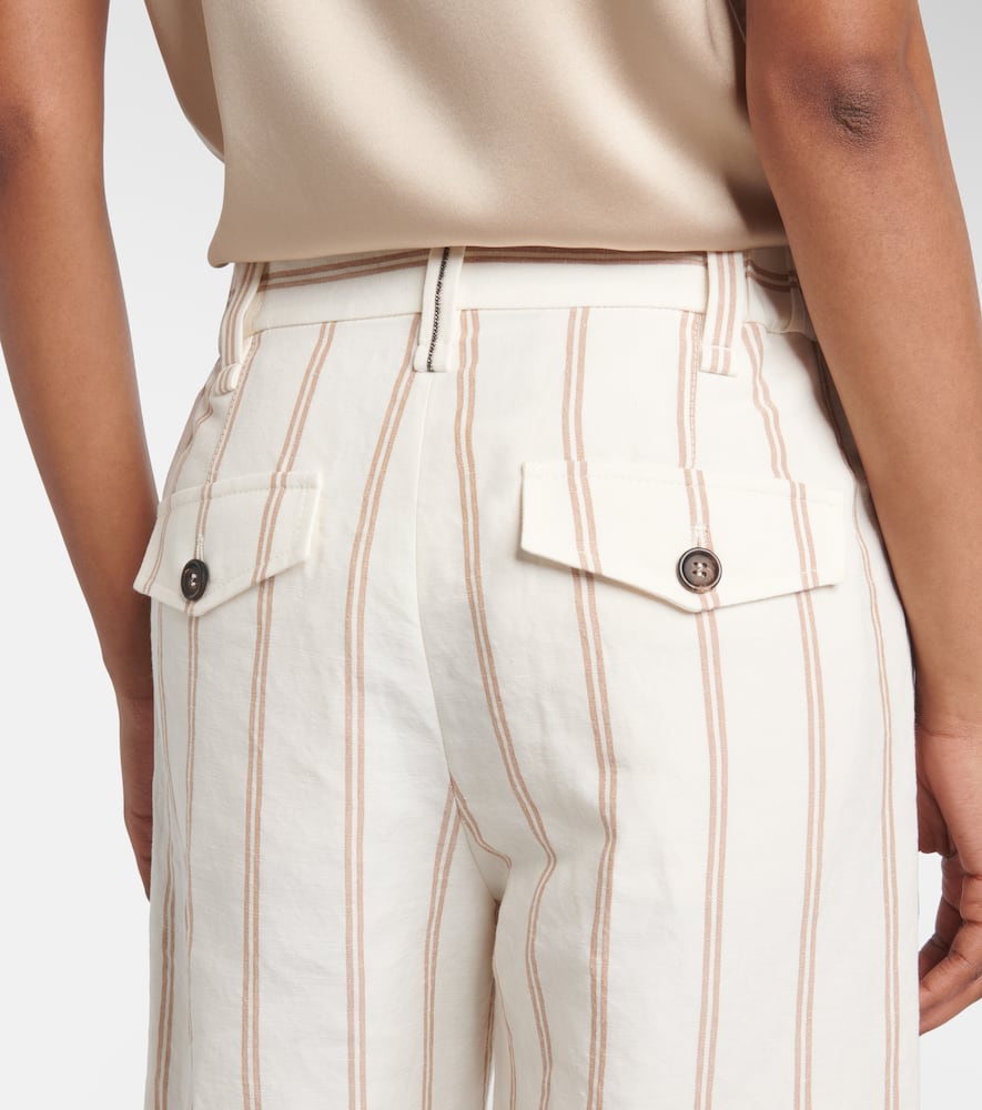 Monili striped linen and cotton chinos