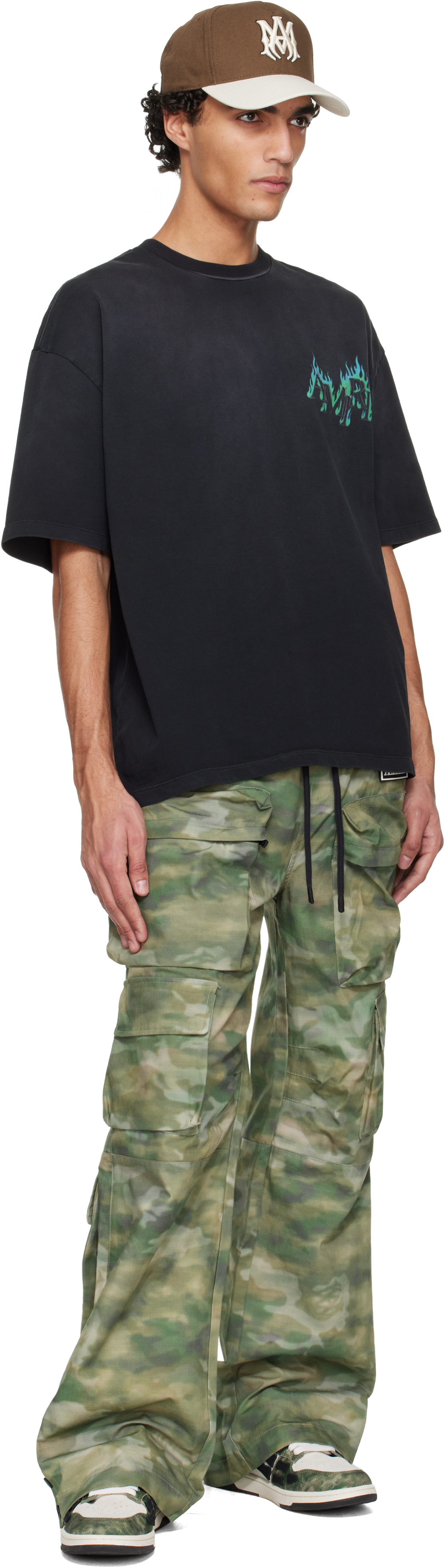 Black '' Flames Oversized T-shirt