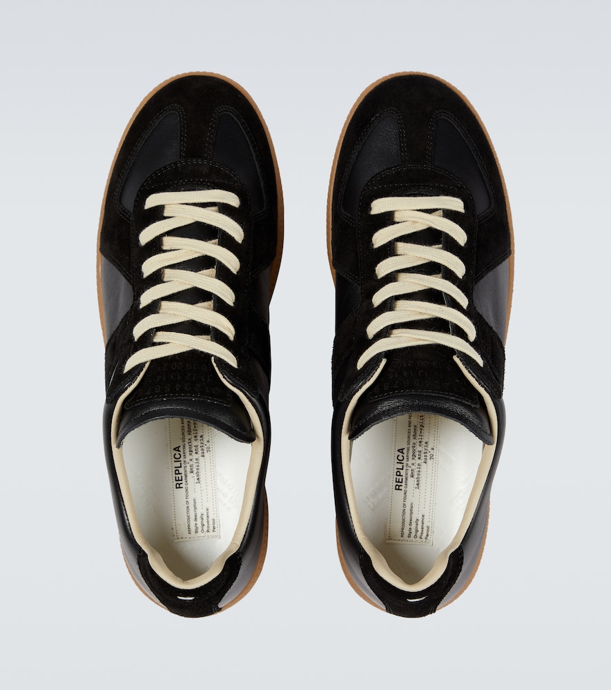 Replica leather and suede sneakers