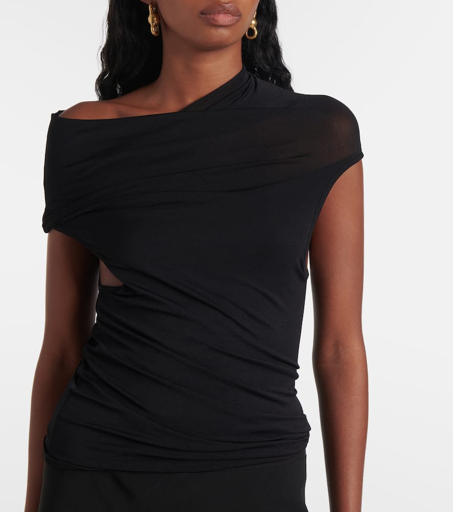 Draped jersey minidress