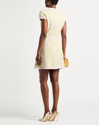 Woman Mini dress Yellow Size 10 Cotton, Viscose, Metallic Polyester, Polyamide