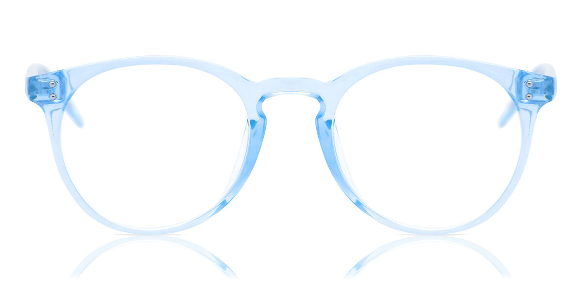 Oval Full Rim Plastic Men's Prescription Eyeglasses Online Blue Size 48 - Free Lenses - Blue Light Block Available - SmartBuy Collection