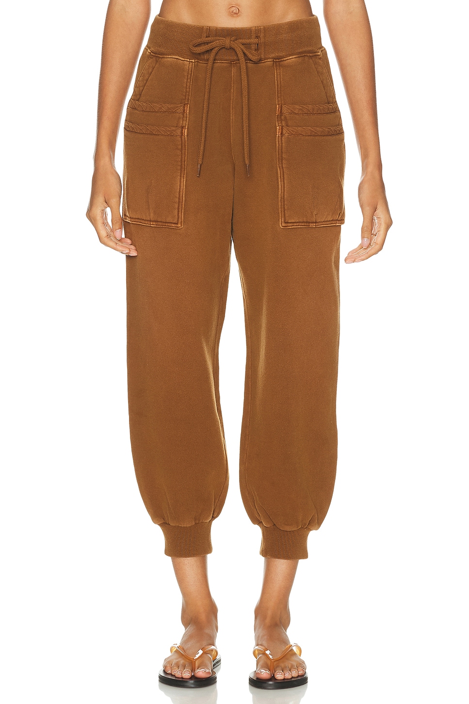 R13 Layered Pocket Sweatpant in Light Brown - Brown. XS also in L