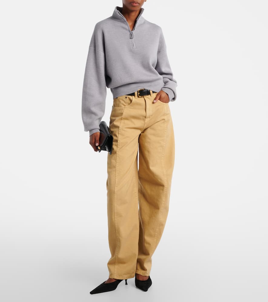 Wool-blend half-zip sweater