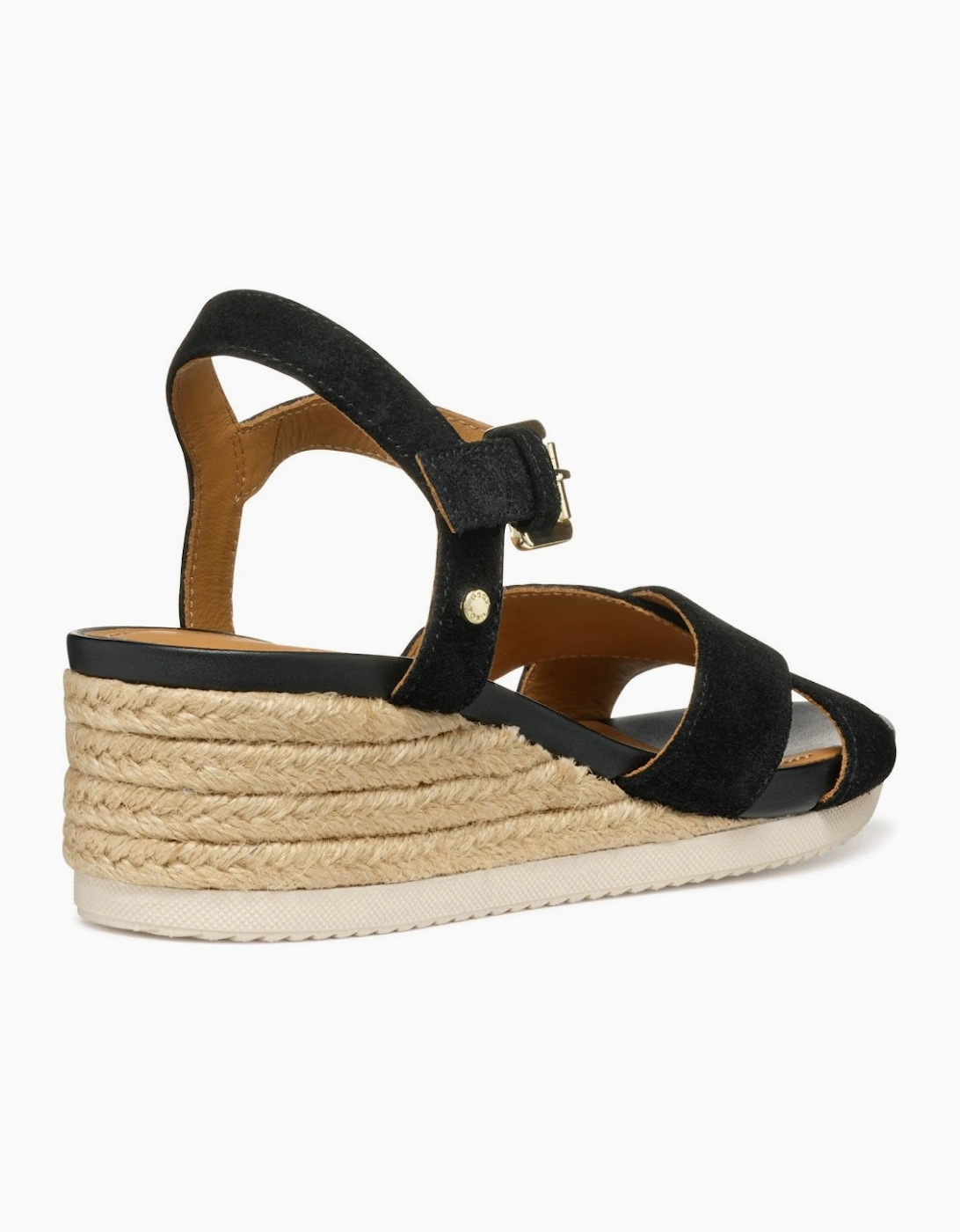 Geox Women's D Ischia Corda Womens Wedge Sandals - Black