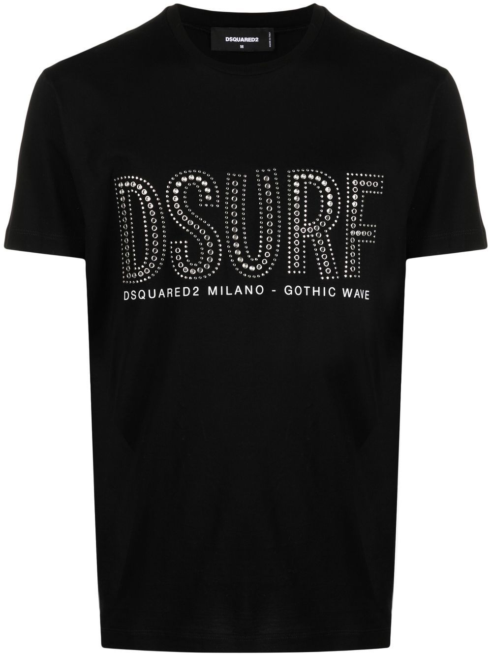 Logo-studded short-sleeve T-shirt - Black