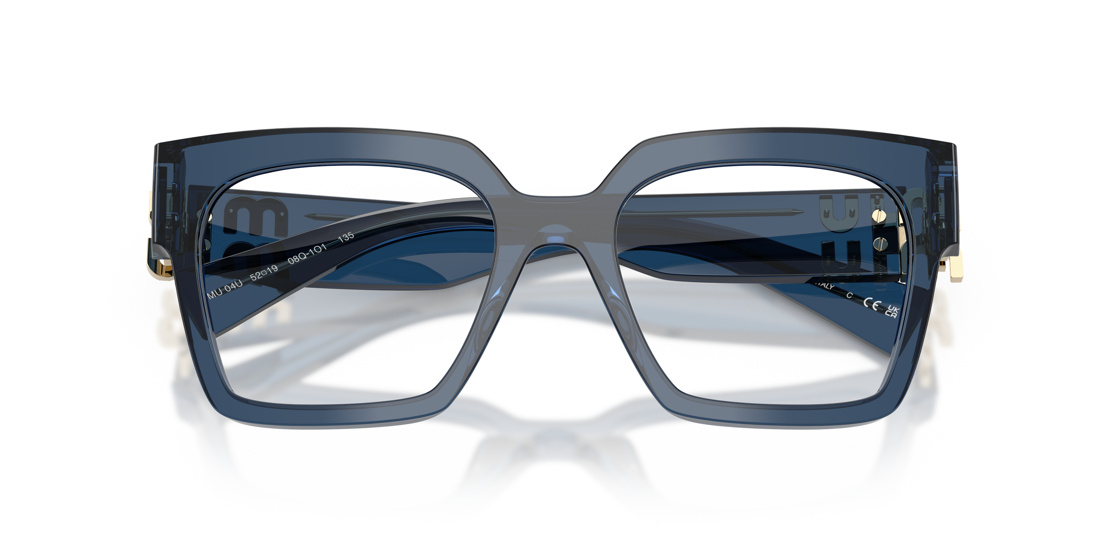 Miu Miu Woman Miu Miu MU 08Q1O1 Optical frames Acetate Blue Squared Norma
