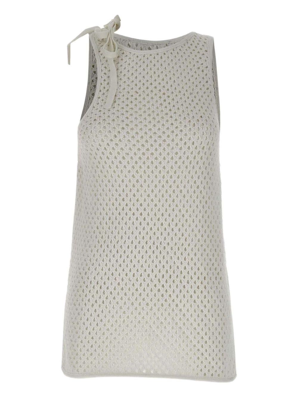 ANDREĀDAMO Fishnet tank top - White