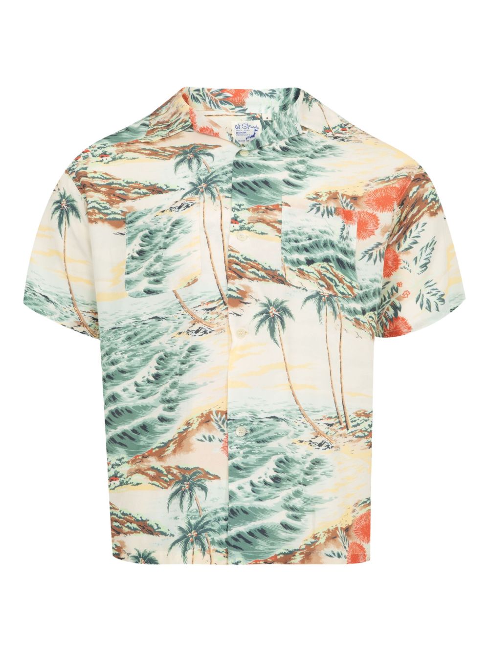 Tropical-print short-sleeve shirt - Neutrals