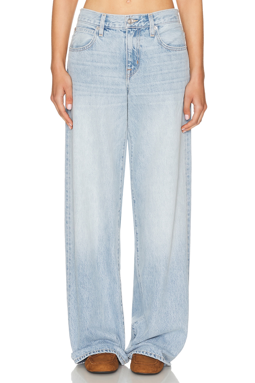 SLVRLAKE Mica Wide Leg in Silver Springs - Blue.  29 also in 24