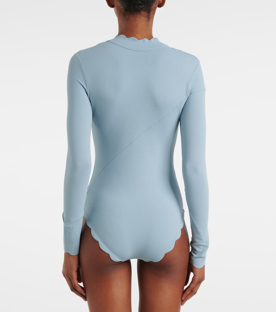 North Sea scalloped rashguard swimsuit