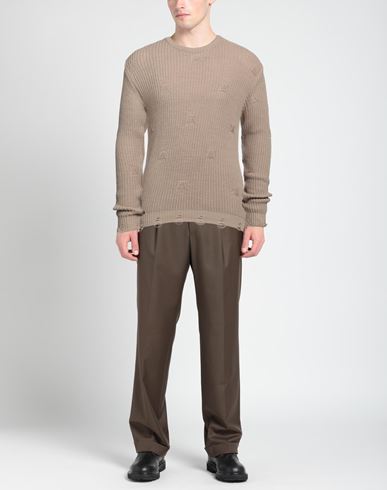 Man Sweater Sand Size L Acrylic, Wool