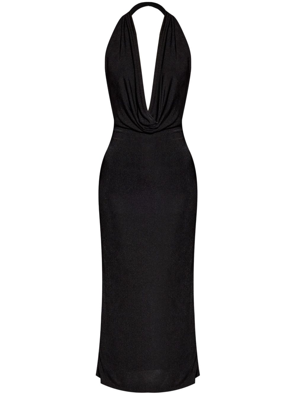 Cowl-neck midi dress - Black