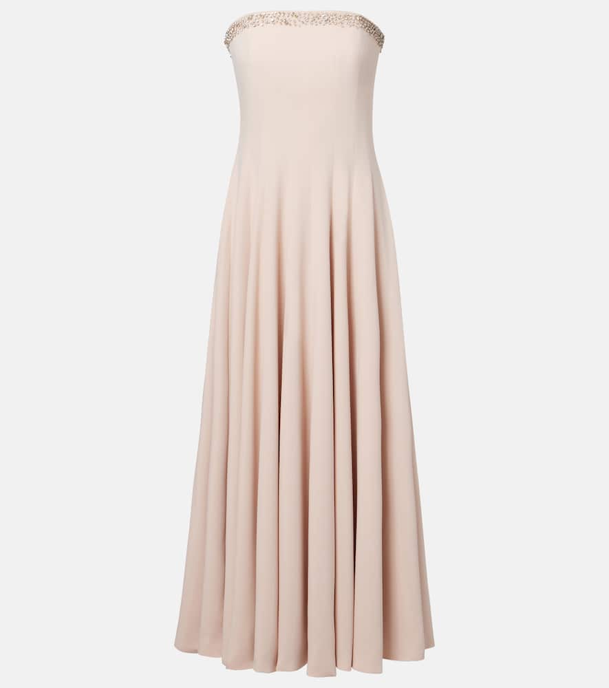 Aldina crystal-embellished crêpe midi dress