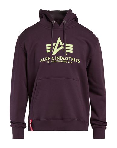 Man Sweatshirt Plum Size XXL Cotton, Polyester