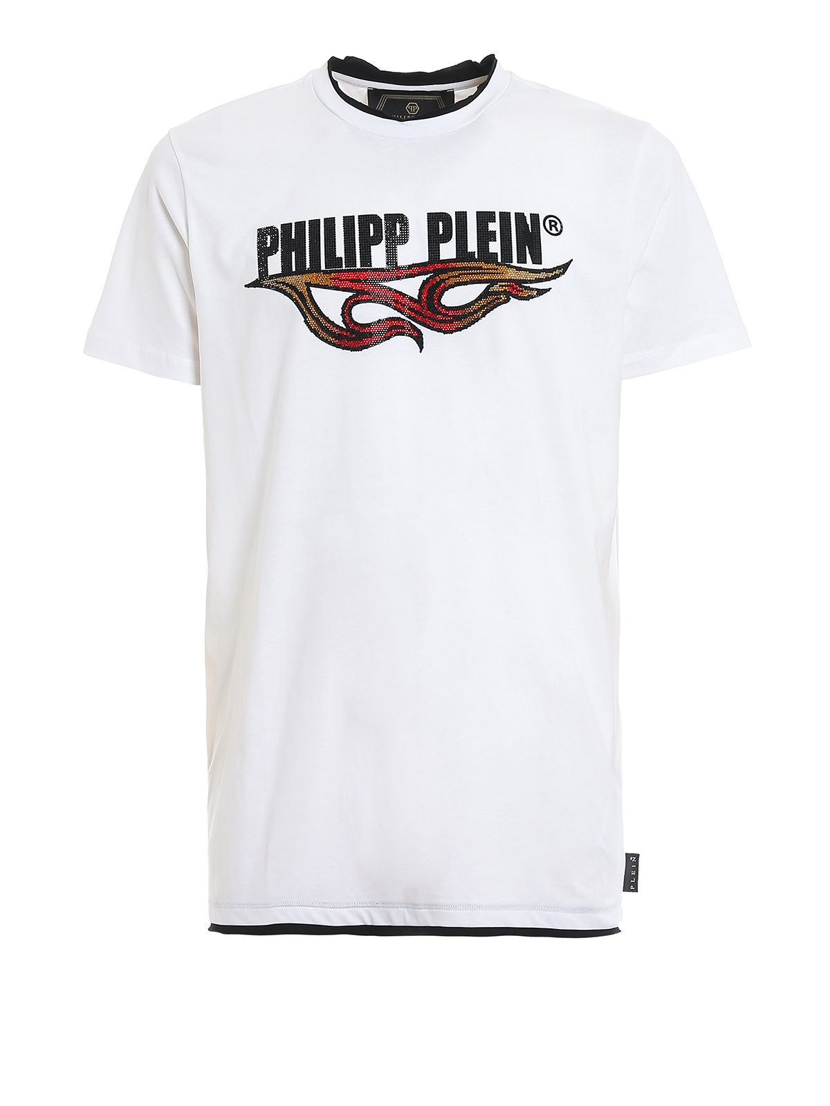 Flame crystal logo white T-shirt