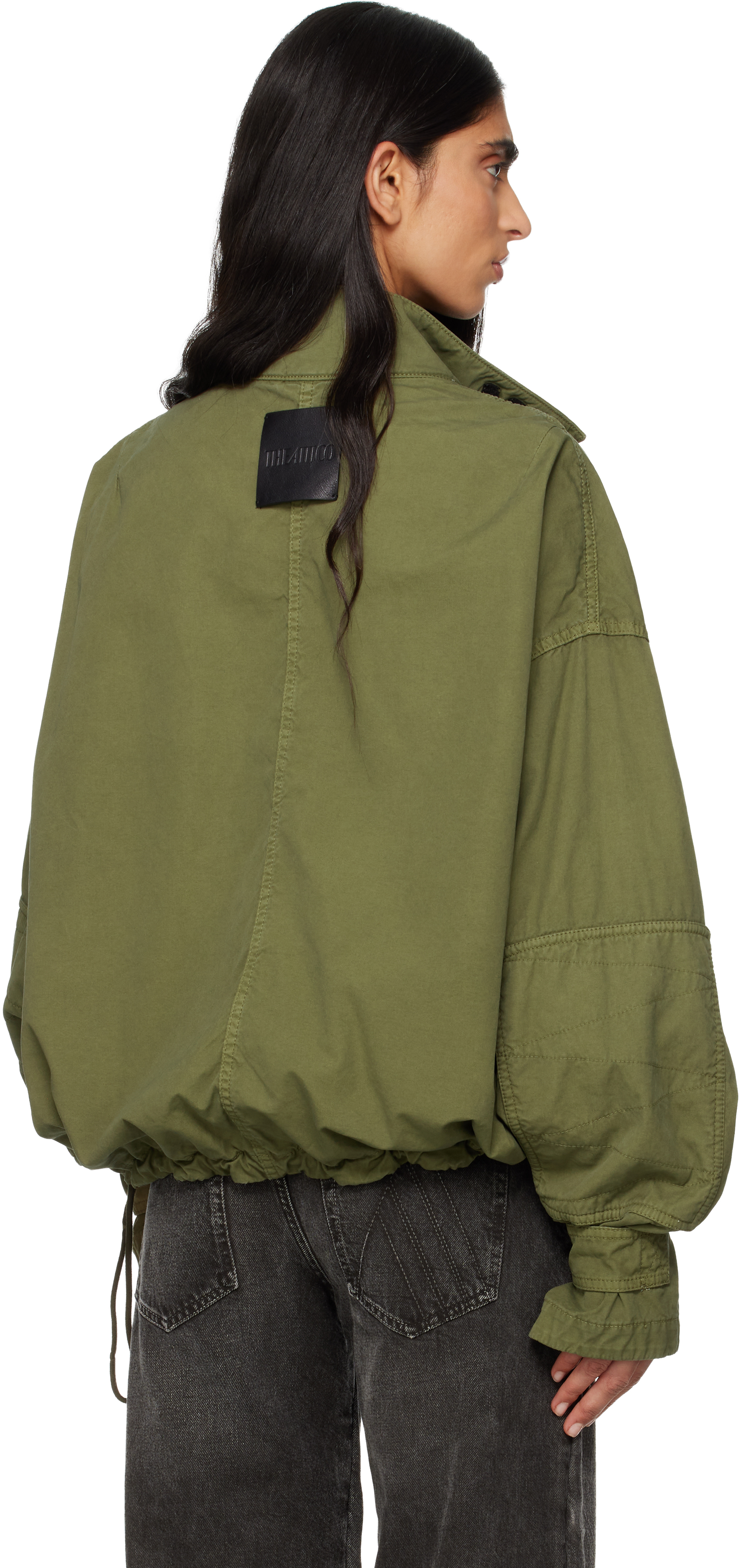 Green Overdyed Bomber Jacket