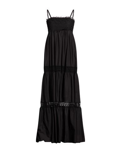 Woman Maxi dress Black Size 8 Cotton