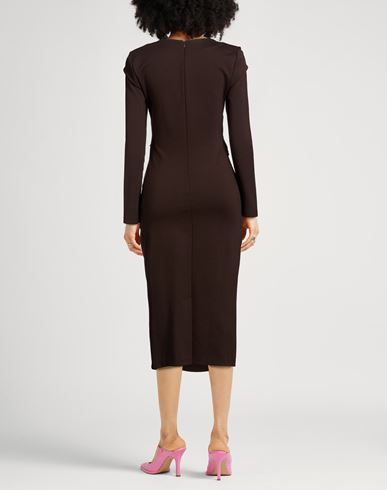 Woman Midi dress Dark brown Size 6 Viscose, Polyamide, Elastane
