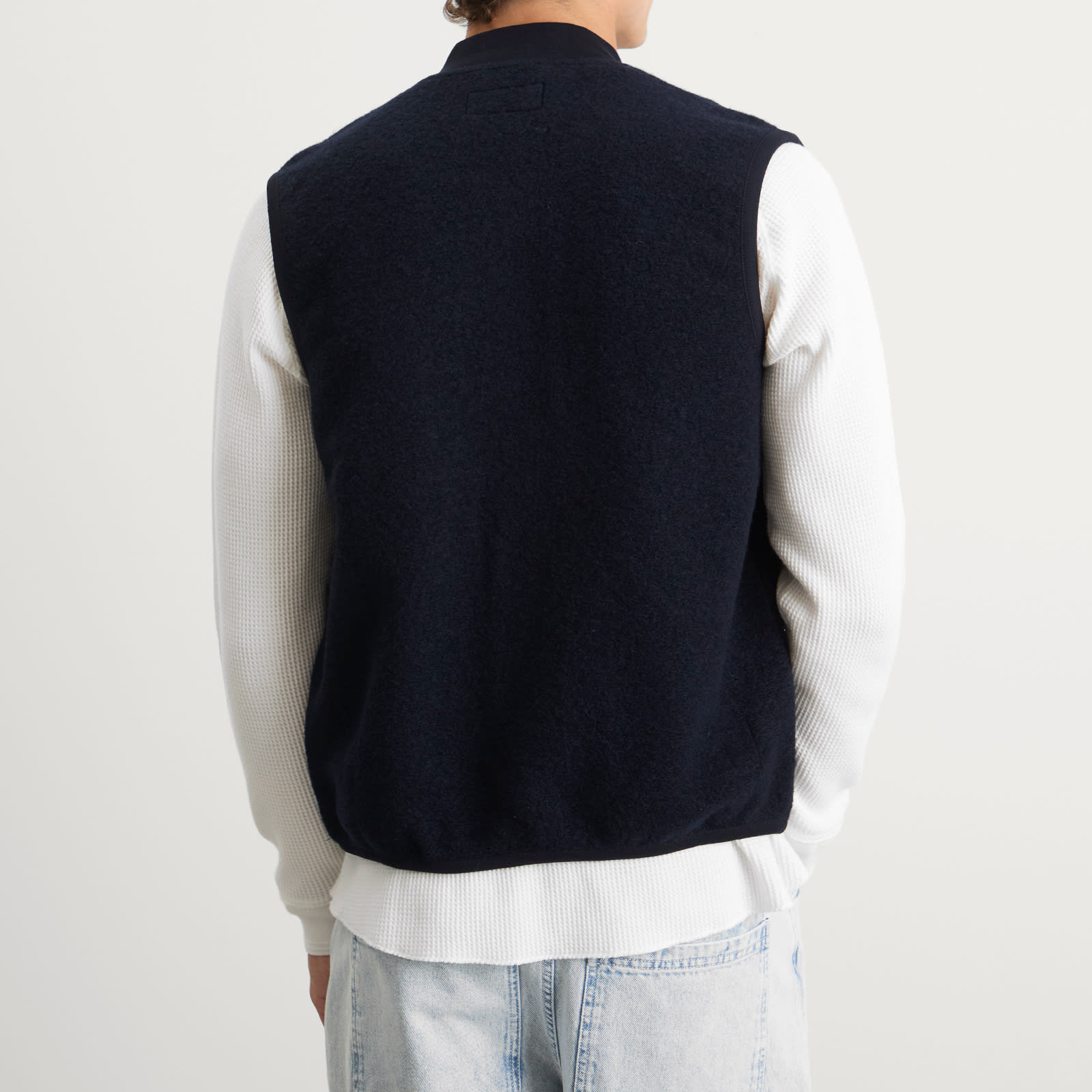 Men's Wool Fleece Zip Waistcoat Navy