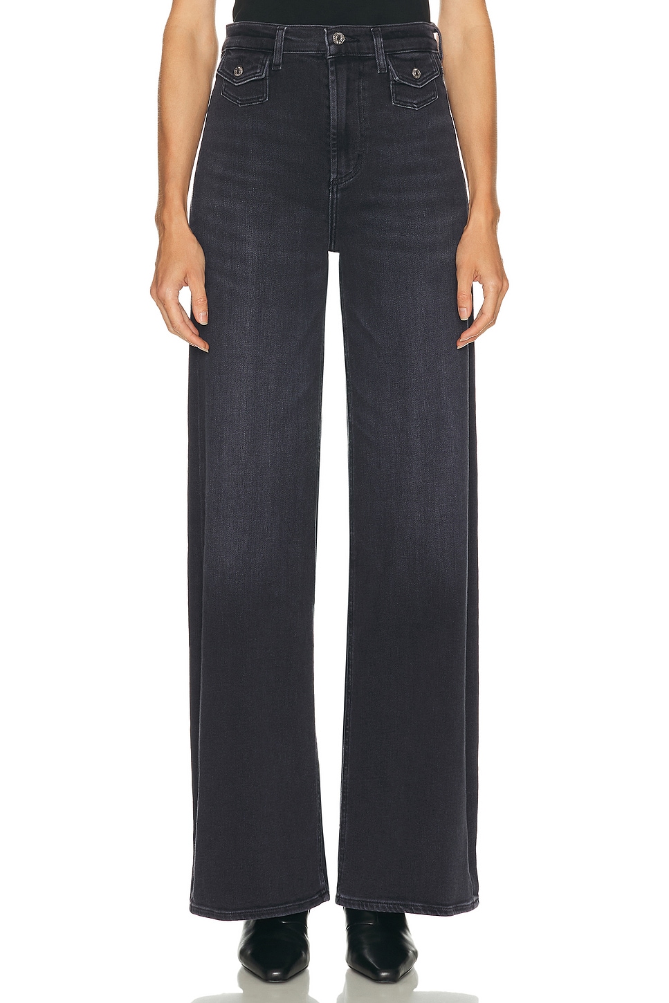 Citizens of Humanity Issy Wide Leg Jeans in Black