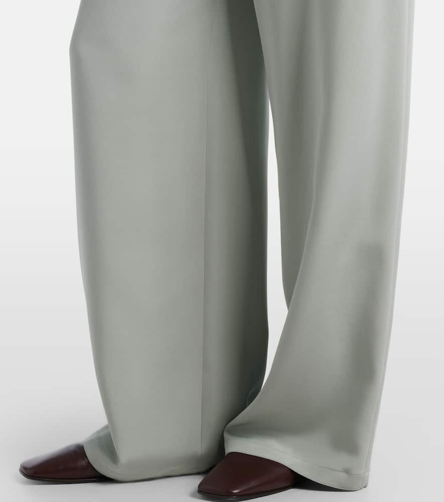 Maga silk-blend satin wide-leg pants