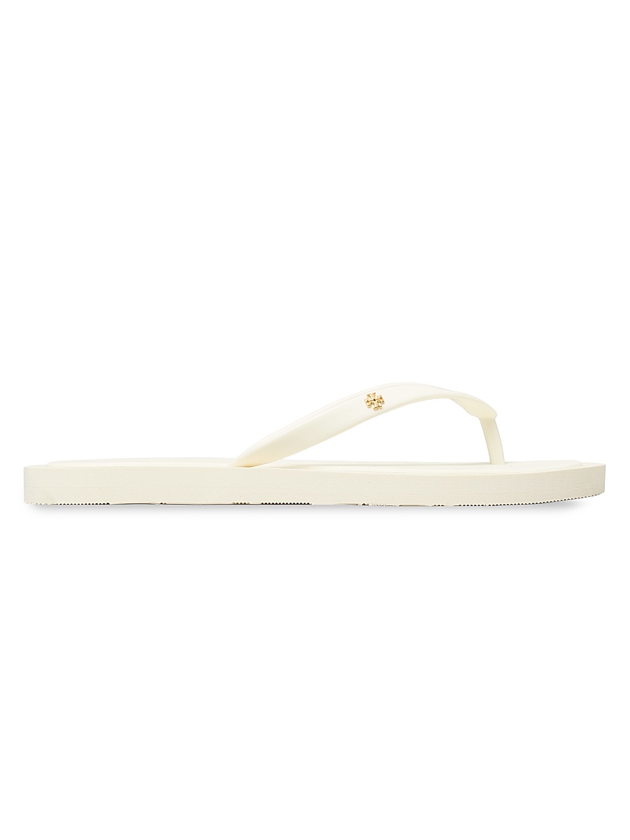 Women's Kira Logo Flip-Flops - Ivory Gold