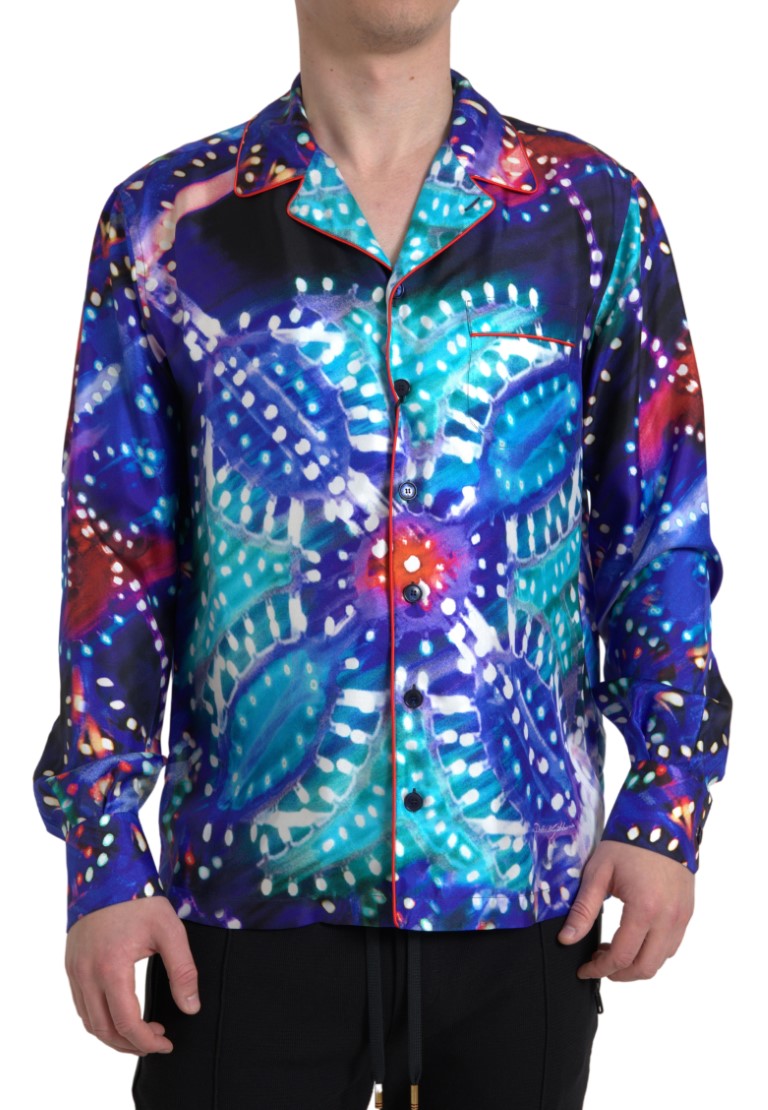 Psychedelic Silk Print Shirt — Multicolor