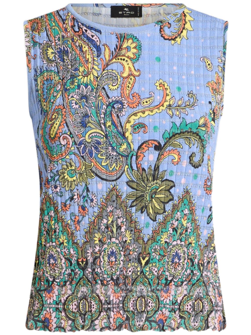 Floral knitted top - Blue