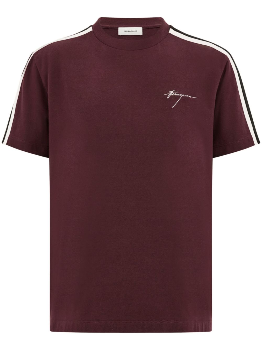 Side-stripe cotton t-shirt - Red