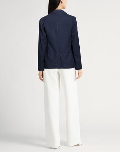Woman Blazer Navy Size 1 Wool, Cotton, Polyester