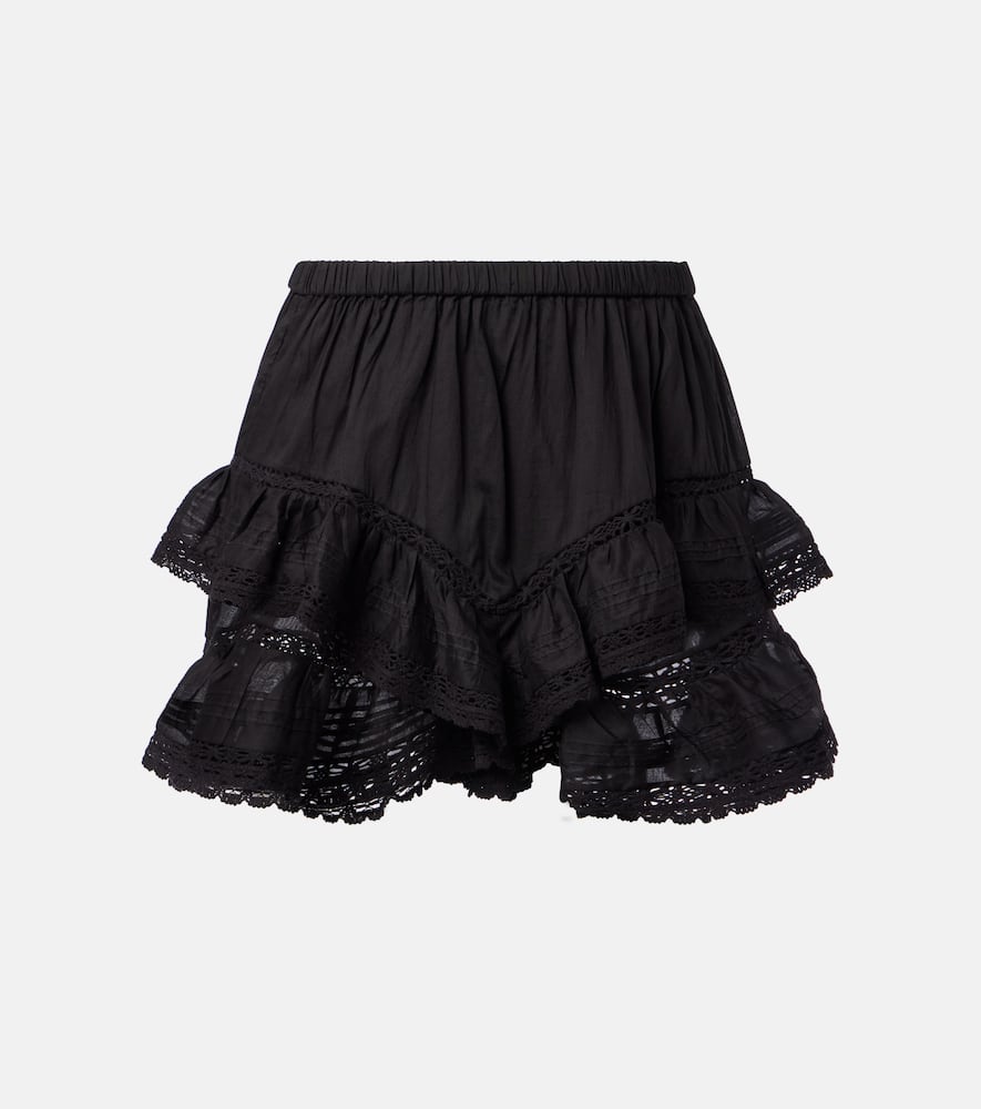 Geana ruffled cotton shorts