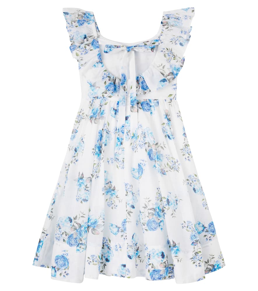 Ruffled floral cotton voile dress