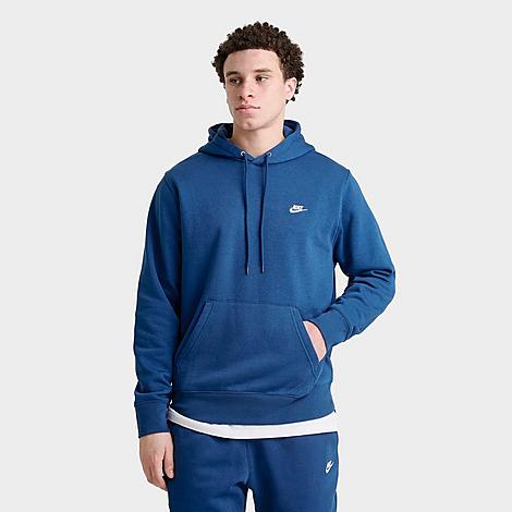 Men's Club Fleece Premium Embroidered Pullover Hoodie in Court Blue/Court Blue