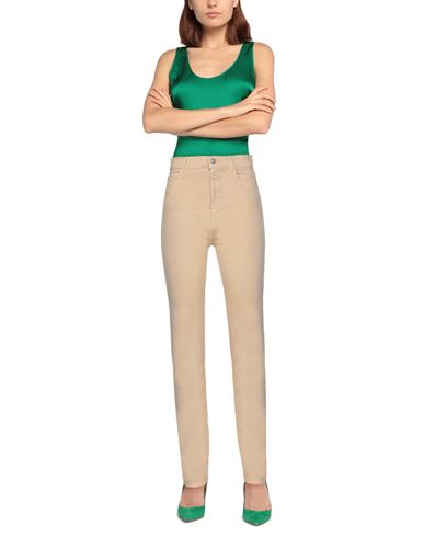 Woman Jeans Beige Size 25 Cotton, Elastomultiester, Elastane
