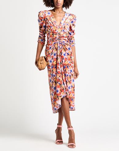 Woman Midi dress Orange Size 4 Polyester, Elastane, Cotton