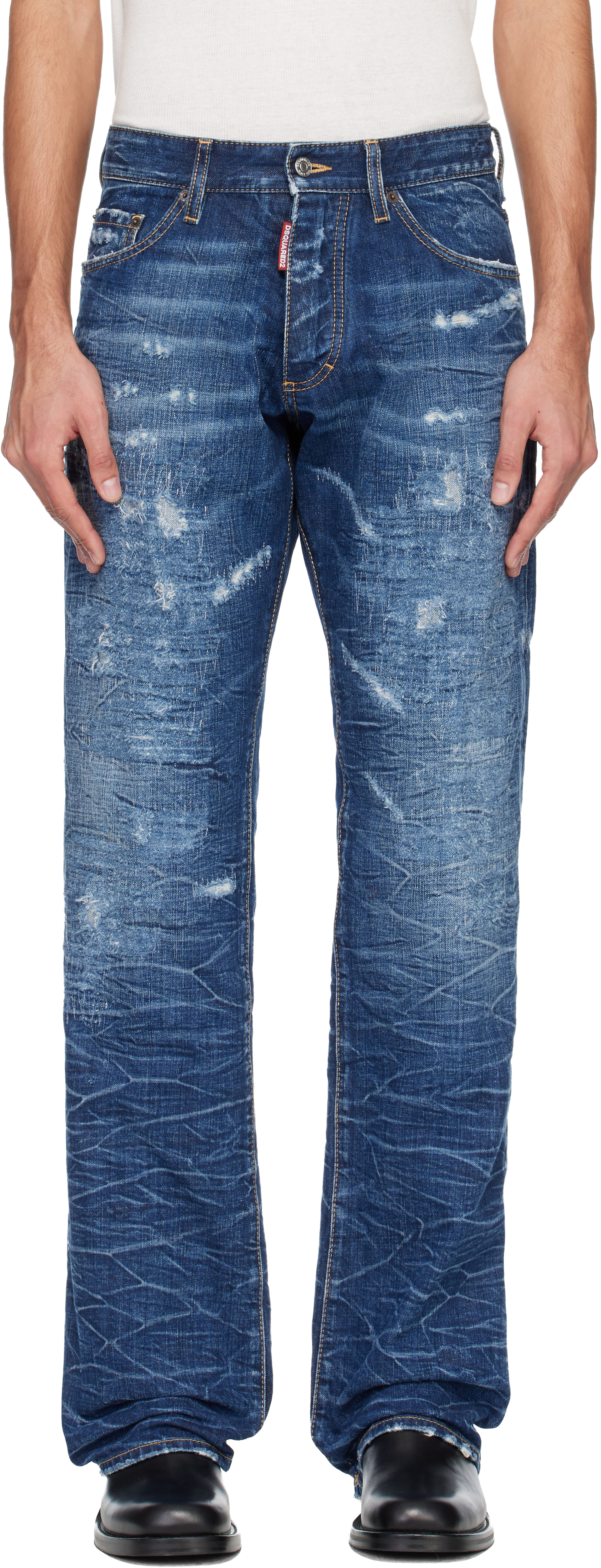 Navy Dark Scratch Wash 'The American' Jeans