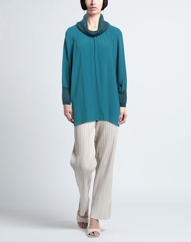 Woman Top Deep teal Size 6 Acetate, Silk