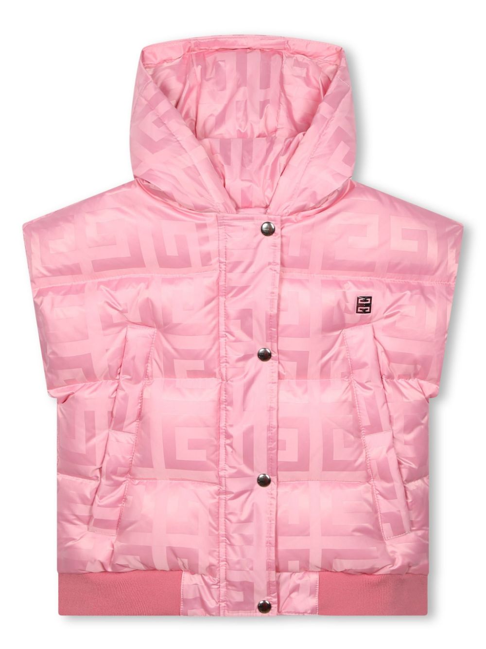 4G-jacquard down gilet - Pink