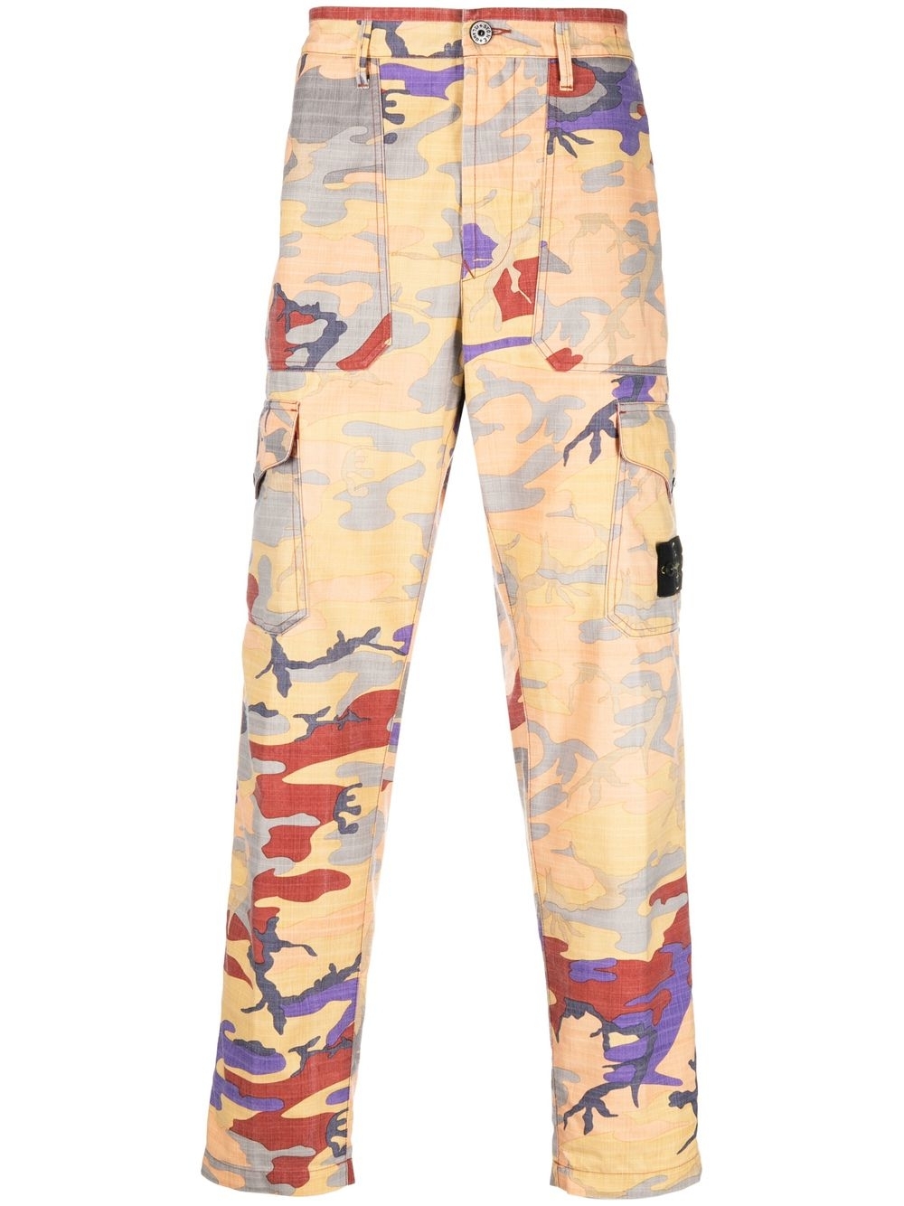 Camouflage-print cargo trousers - Neutrals