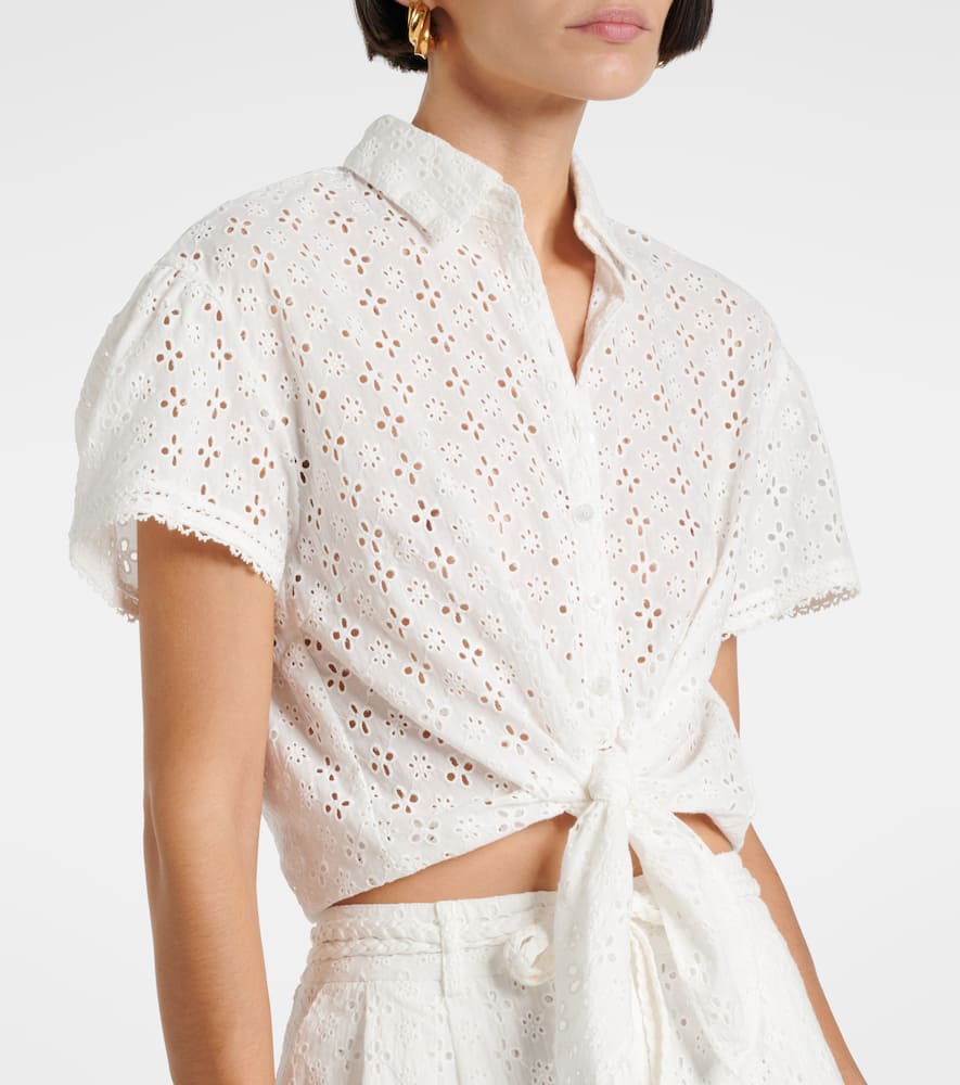 Cycas broderie anglaise cropped shirt