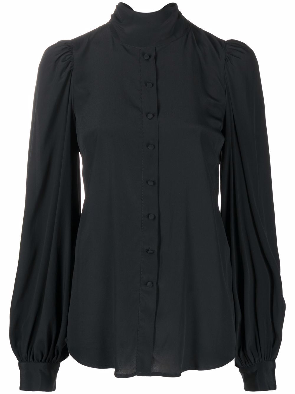 Stand-up collar blouse - Black
