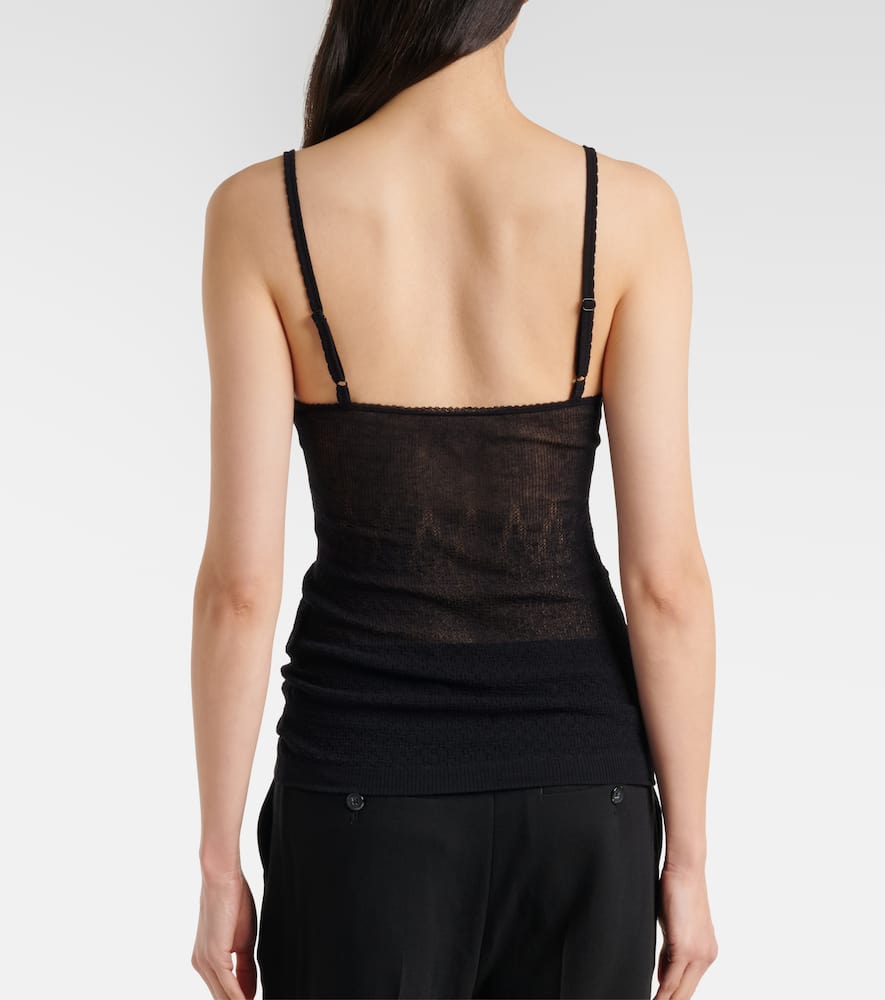 Knitted cotton-blend camisole