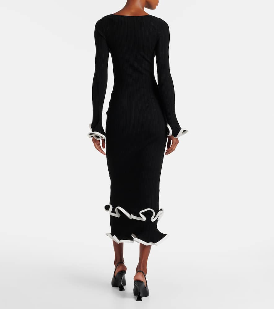 Solani ribbed-knit midi dress