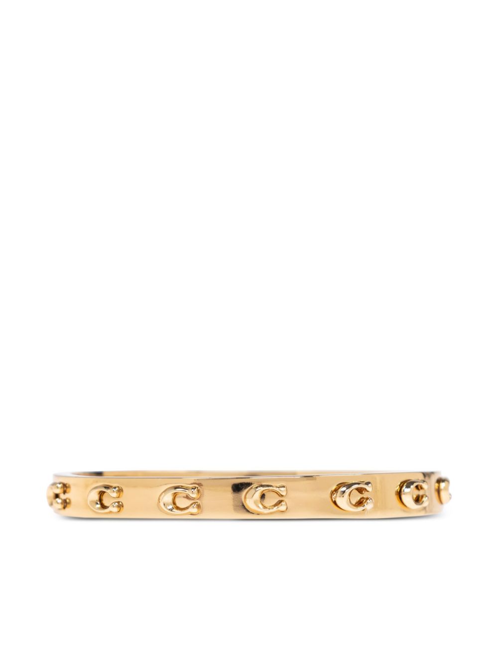 Logo-plaque bangle bracelet - Gold