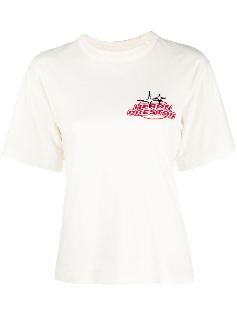 Logo-embroidered short-sleeved T-shirt - White