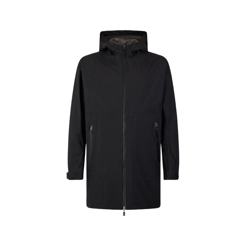 Water-Repellent Polyester Coat — Black