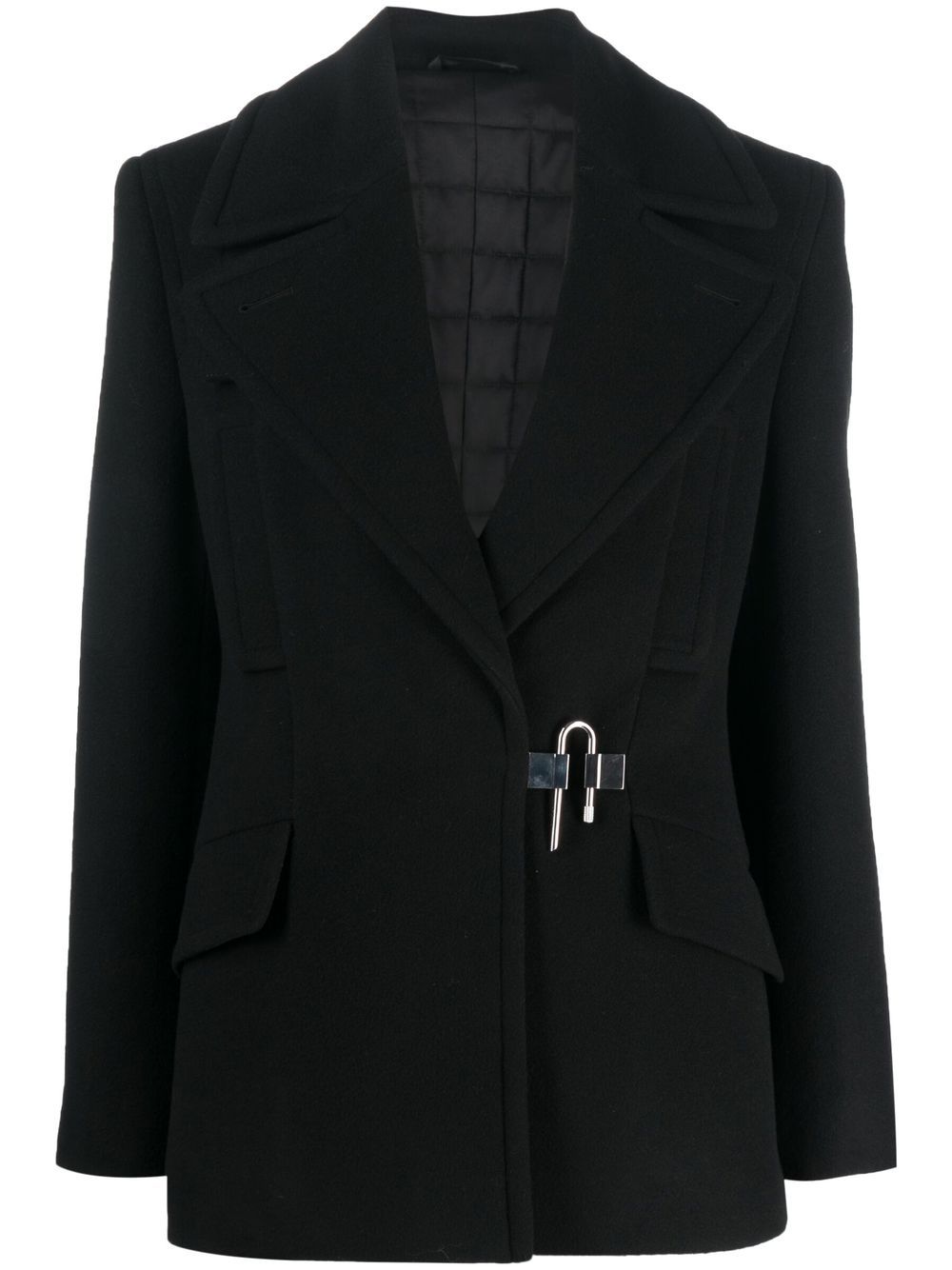 Double-breasted wool blazer - Black